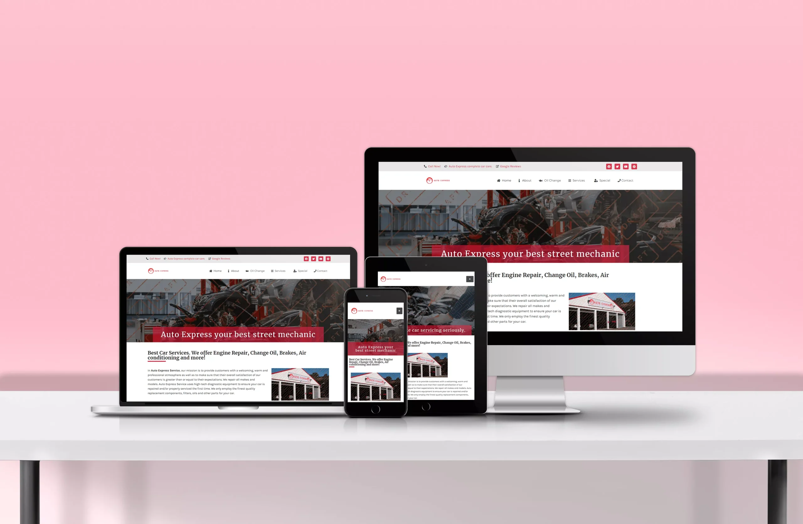 Auto Express Service Mockup