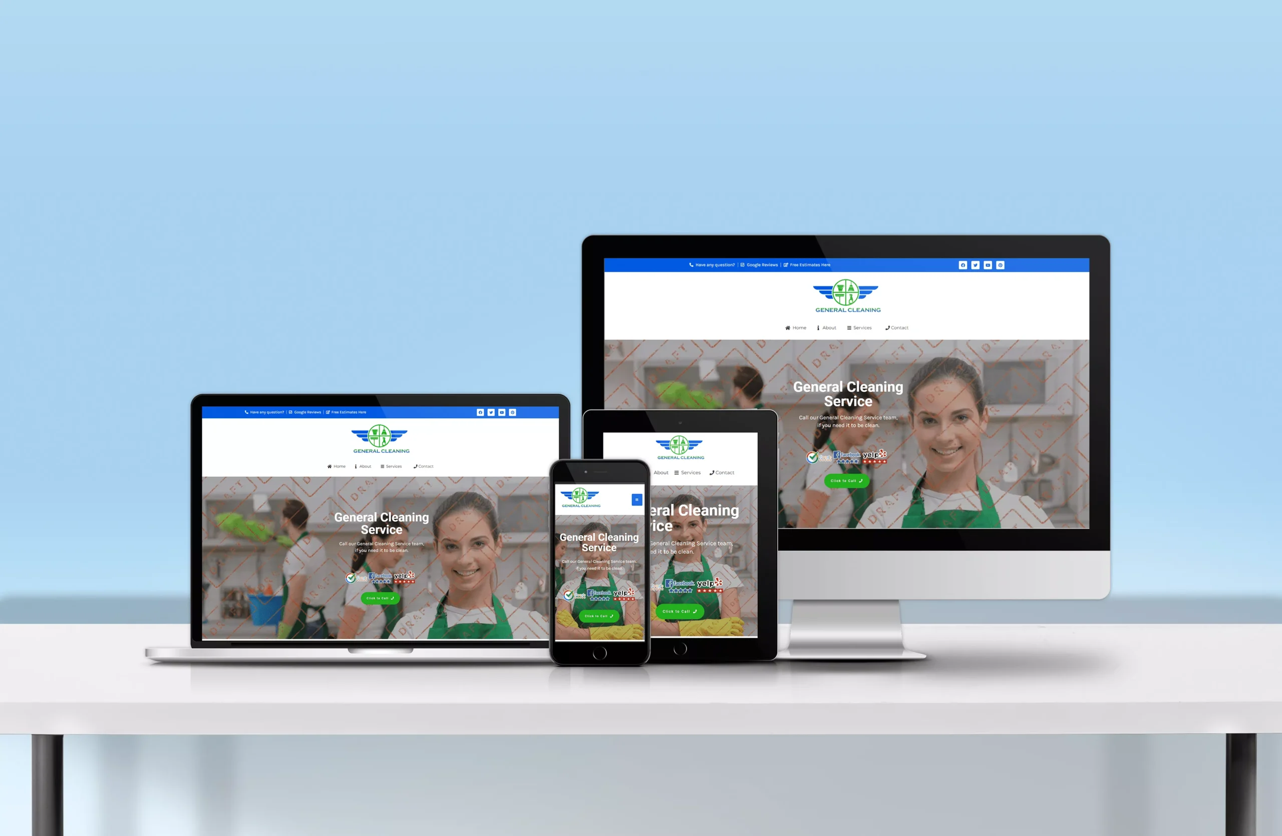General Cleaning Service Mockup