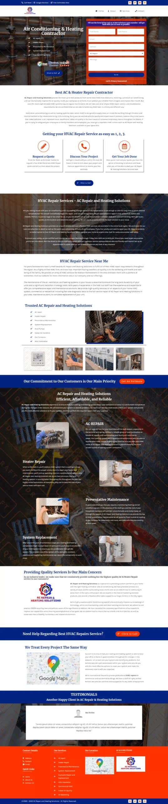 AC Repair and Heating Solutions Mockup View